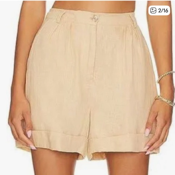Faithfull the Brand Light Tan Linen Shorts size US 2 - Picture 7 of 7
